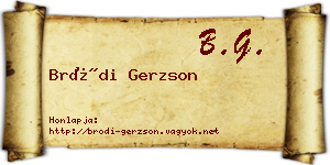 Bródi Gerzson névjegykártya